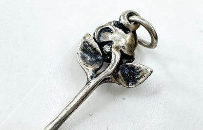 Vintage James Avery sterling silver rose flower charm pendant JR1924