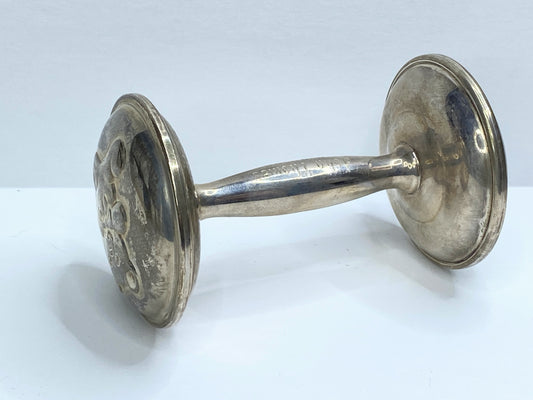 Vintage Lunt Sterling Silver Baby Rattle 1979 Teddy Bear Design SS126