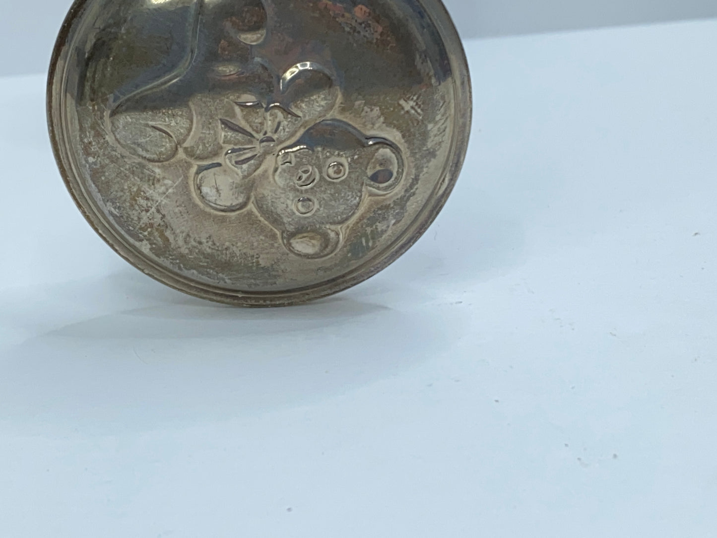 Vintage Lunt Sterling Silver Baby Rattle 1979 Teddy Bear Design SS126