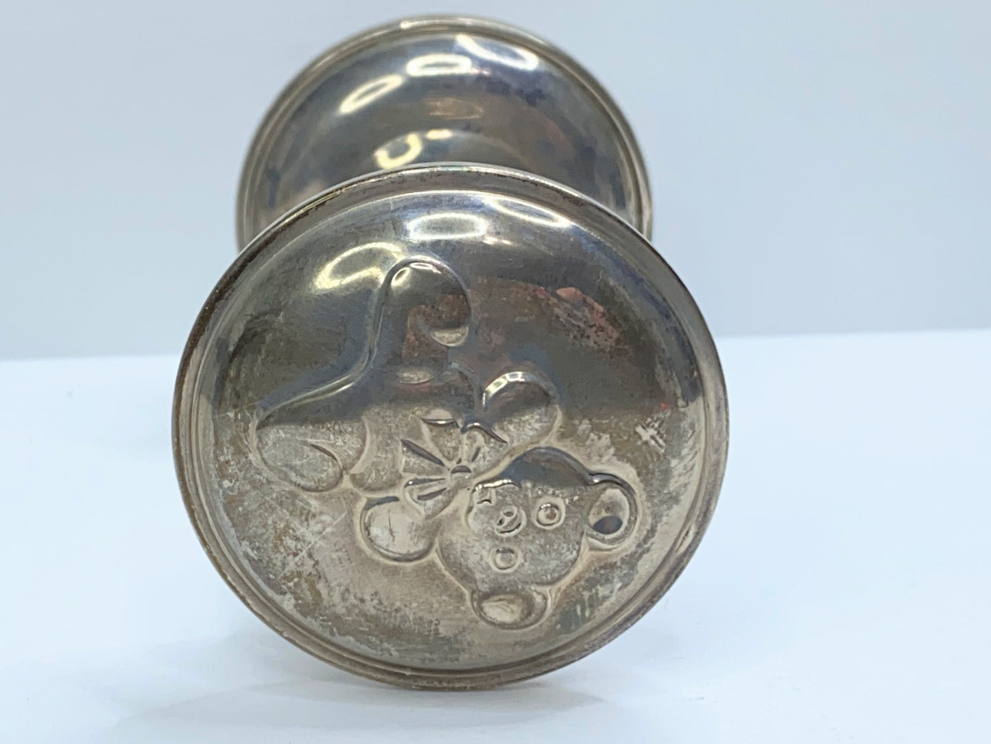 Vintage Lunt Sterling Silver Baby Rattle 1979 Teddy Bear Design SS126