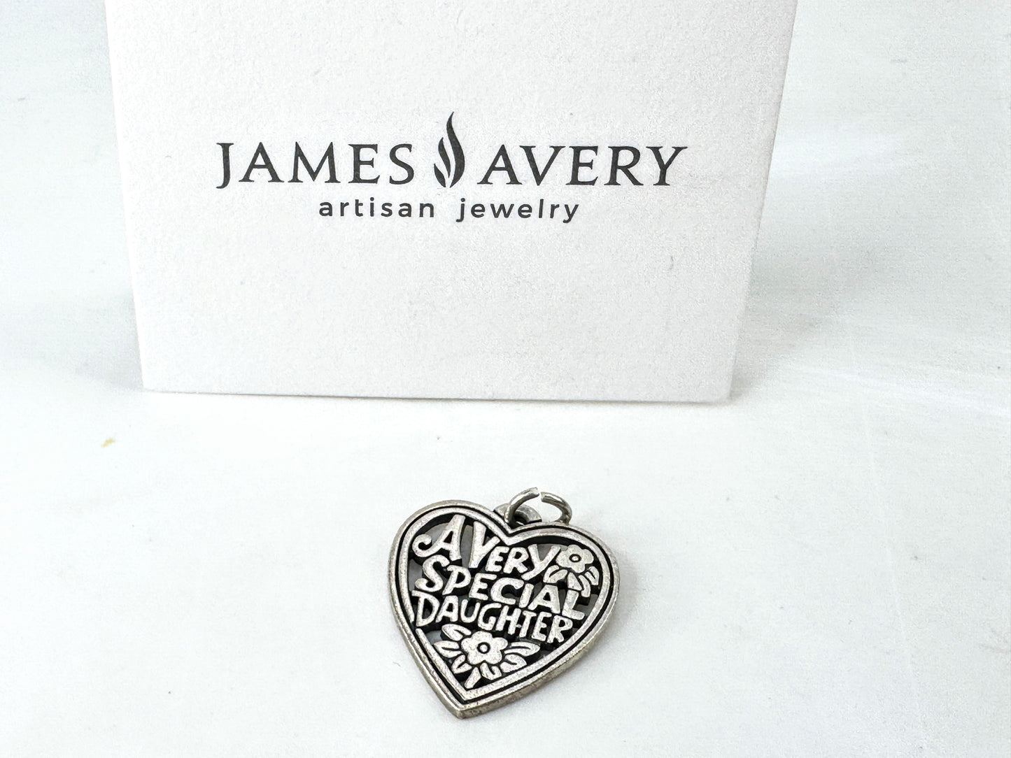 Vintage James Avery sterling very special daughter heart charm pendant JR1927
