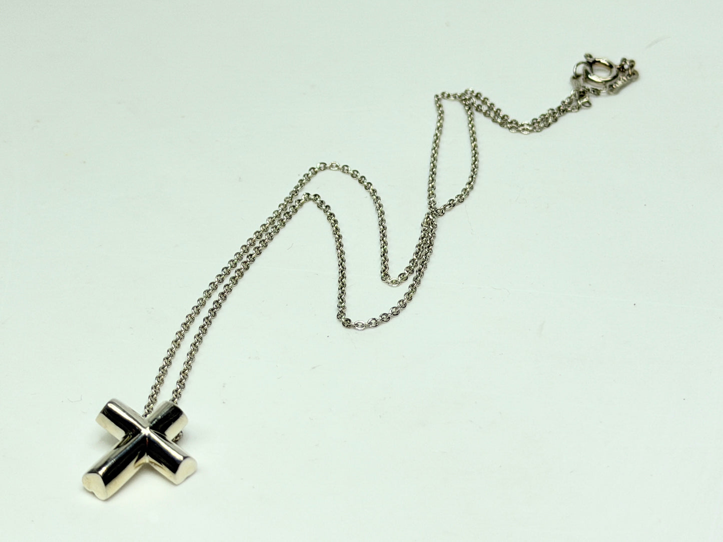Tiffany & Co. Paloma Picasso Silver Tenderness Heart Cross Necklace JR1163