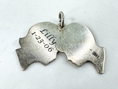 Vintage James Avery Sterling Silver Boy & Girl Couple Charm Pendant JR1928