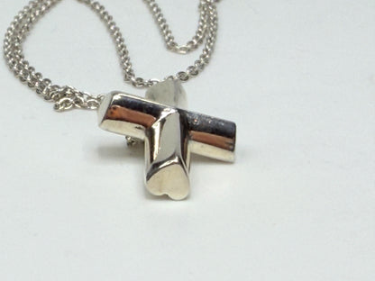 Tiffany & Co. Paloma Picasso Silver Tenderness Heart Cross Necklace JR1163