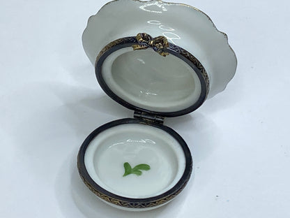 Vintage Limoges CP Cheese Trinket Box Hand-Painted Gold Trim A695