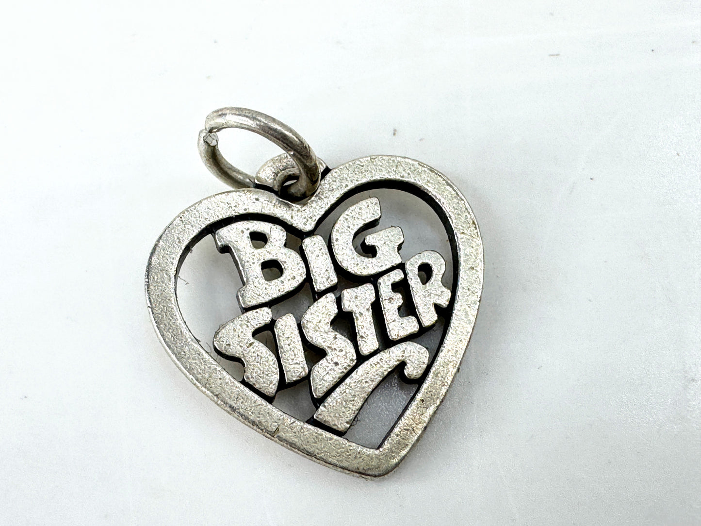 Vintage James Avery big sister heart sterling silver charm pendant JR1929
