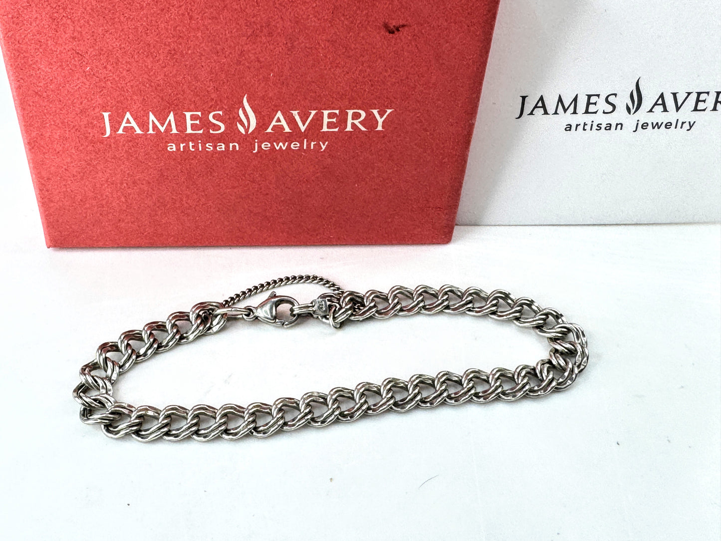 Vintage James Avery double link sterling silver charm bracelet JR1930