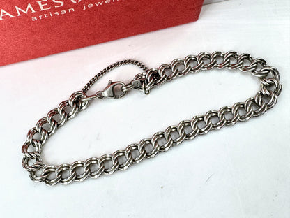 Vintage James Avery double link sterling silver charm bracelet JR1930
