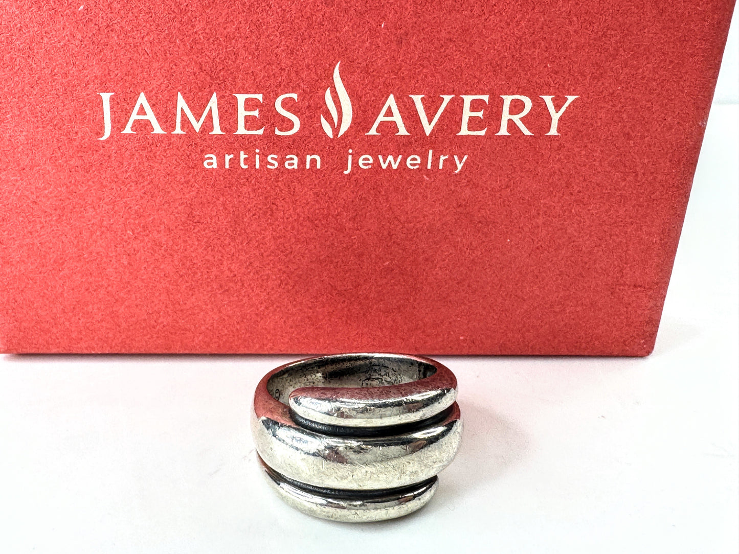 Vintage James Avery Sterling Silver Wide Wrap Band Ring Size 6.5 10.5g  JR1931