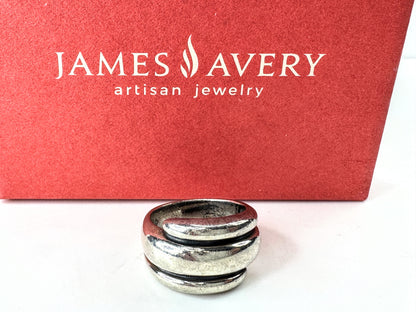 Vintage James Avery Sterling Silver Wide Wrap Band Ring Size 6.5 10.5g  JR1931