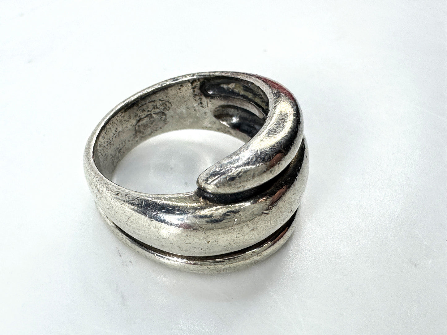 Vintage James Avery Sterling Silver Wide Wrap Band Ring Size 6.5 10.5g  JR1931