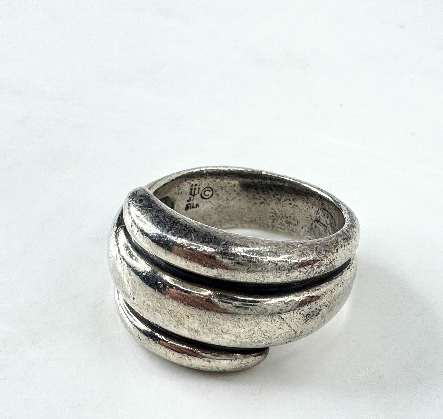 Vintage James Avery Sterling Silver Wide Wrap Band Ring Size 6.5 10.5g  JR1931