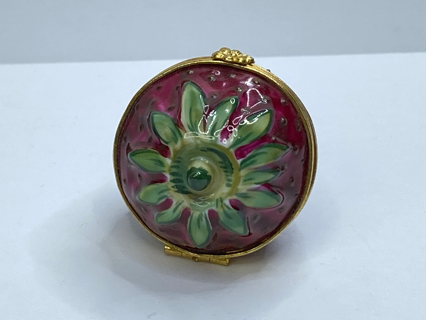 Limoges for Tiffany Strawberry Trinket Box Hand Painted Porcelain Retired A698