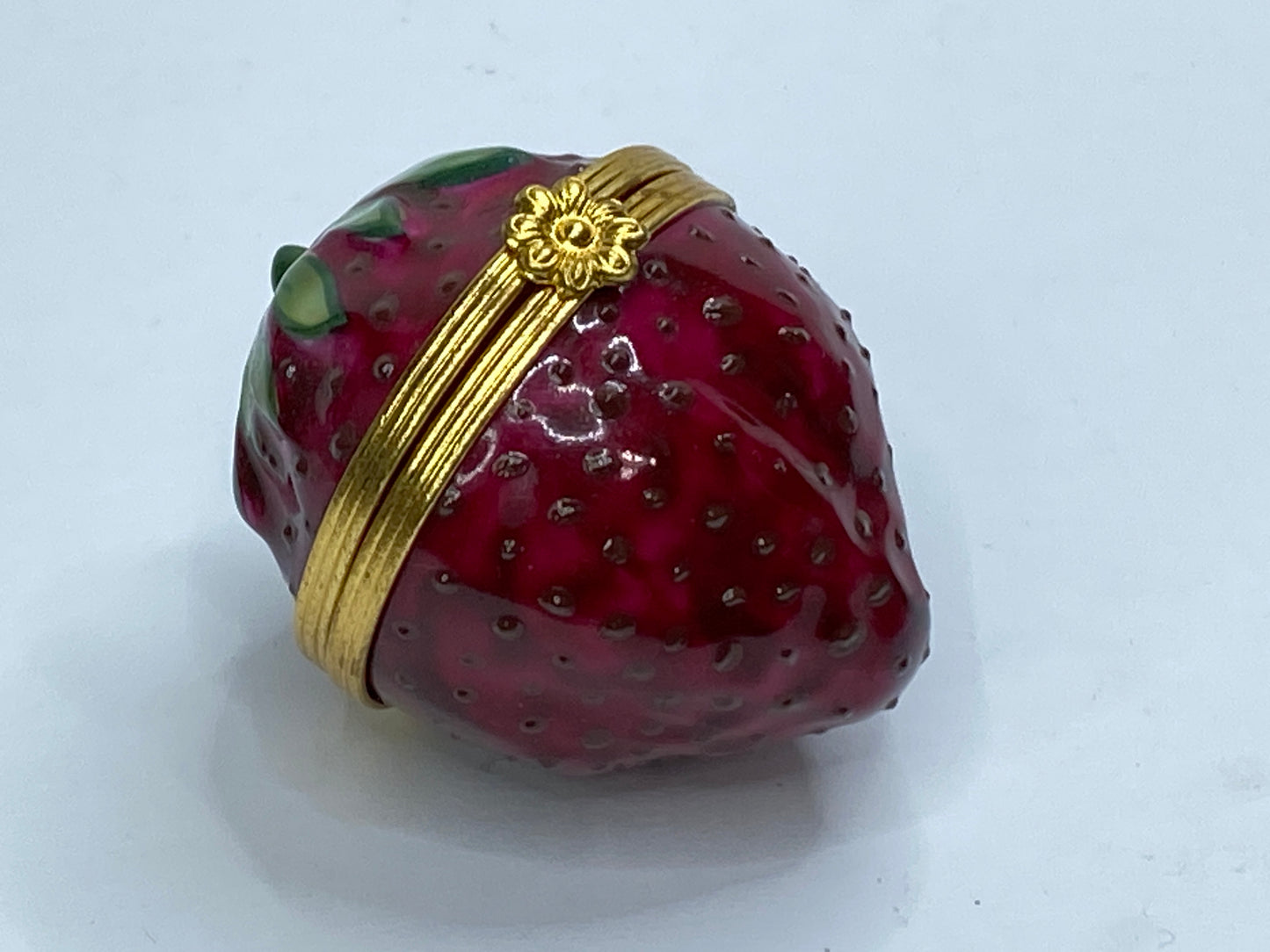 Limoges for Tiffany Strawberry Trinket Box Hand Painted Porcelain Retired A698