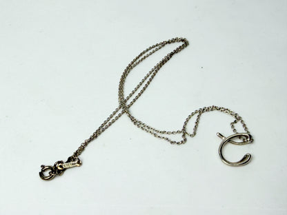 Tiffany & Co. Sterling Silver Letter C Pendant Necklace 15.5 Inch JR1166