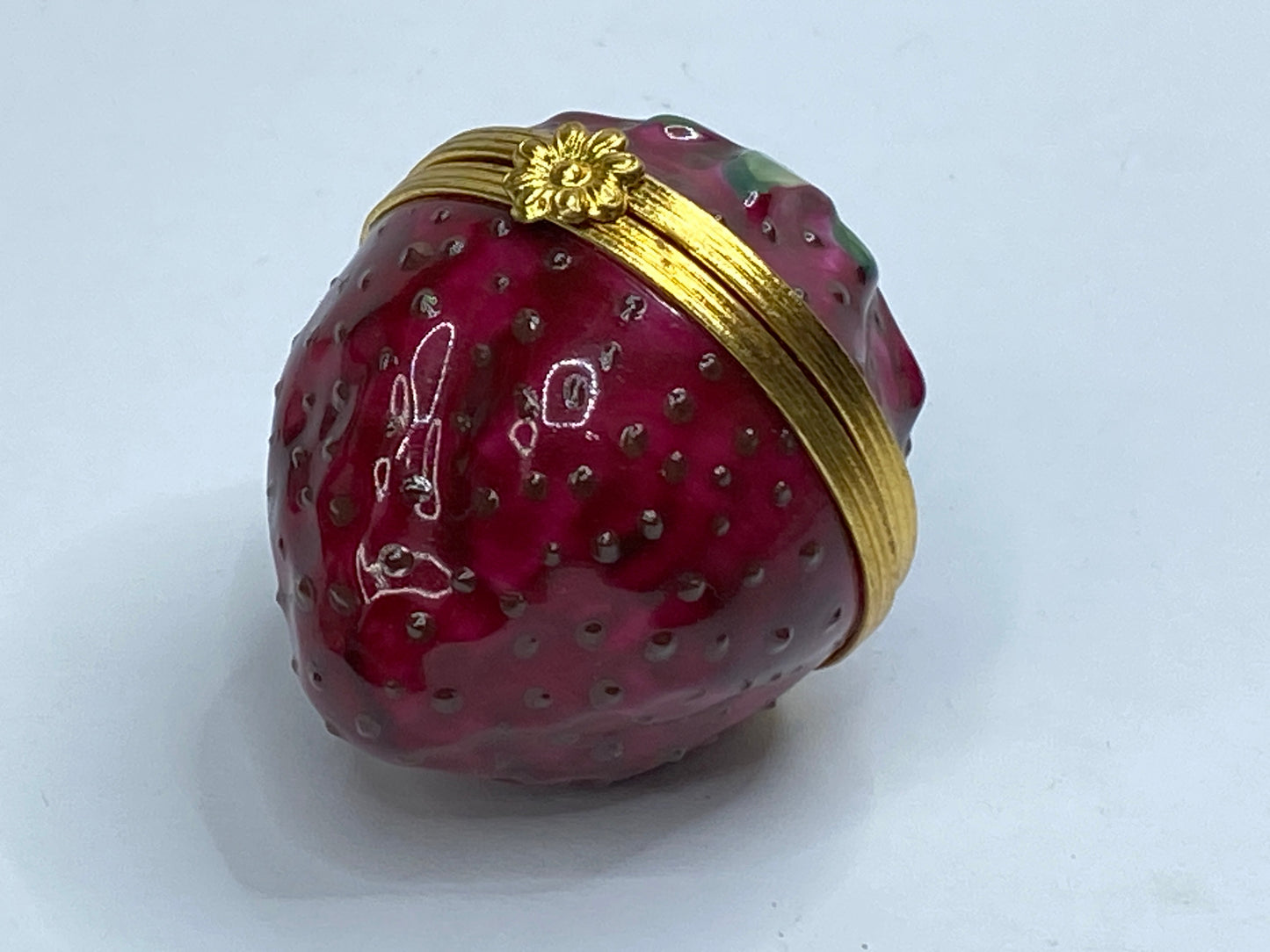 Limoges for Tiffany Strawberry Trinket Box Hand Painted Porcelain Retired A698
