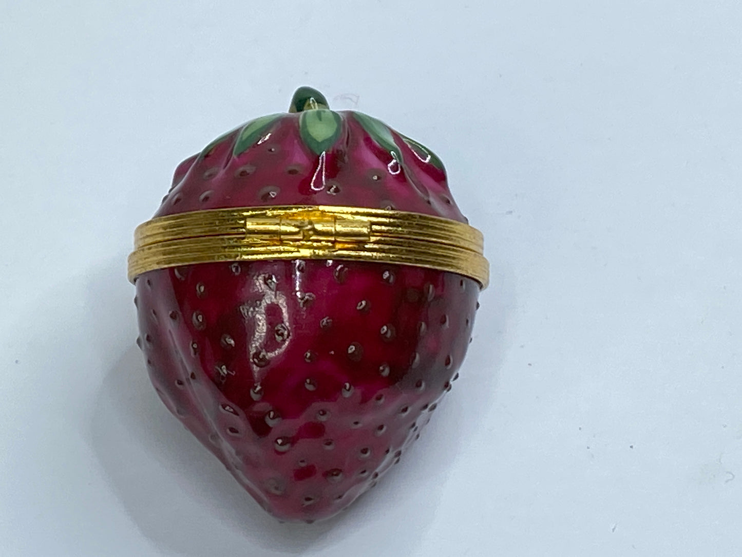Limoges for Tiffany Strawberry Trinket Box Hand Painted Porcelain Retired A698