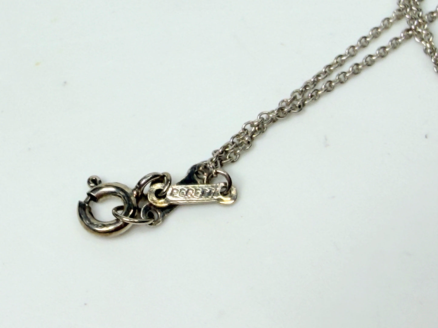 Tiffany & Co. Sterling Silver Letter C Pendant Necklace 15.5 Inch JR1166