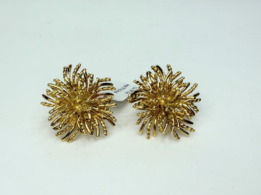 Tiffany & Co. 18K Yellow Gold Sea Anemone Clip-On Earrings JR1167
