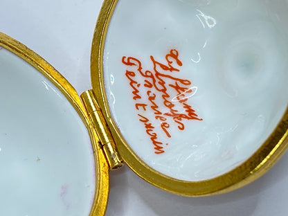 Limoges for Tiffany Strawberry Trinket Box Hand Painted Porcelain Retired A698