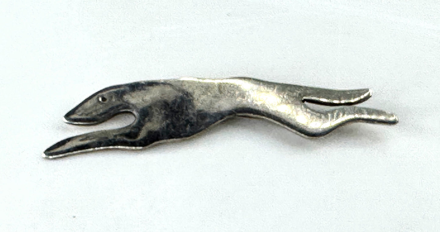 Vintage Mexican 925 sterling silver modernist greyhound dog brooch pin JR1935