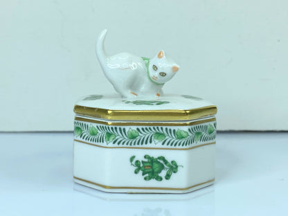 Herend Hungary, Apponyi, Porcelain Bowl with Lid Jewelry Box First Quality A231