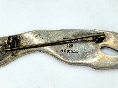 Vintage Mexican 925 sterling silver modernist greyhound dog brooch pin JR1935
