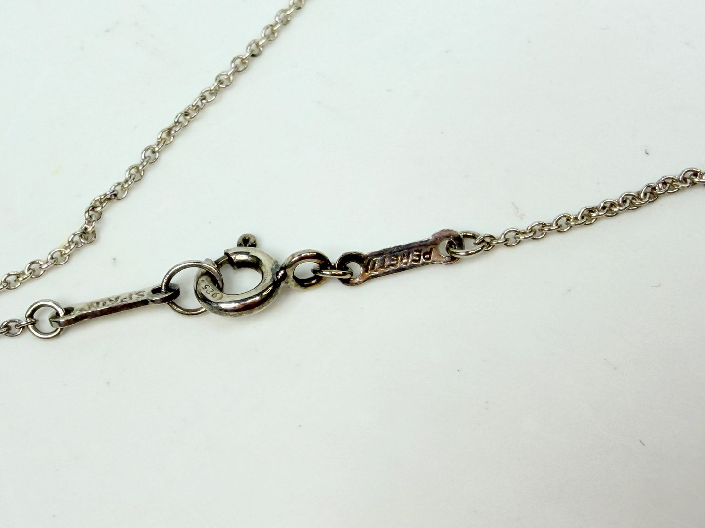 Tiffany & Co Elsa Peretti Sterling Silver Abstract Pendant 18" w/pouch JR1170