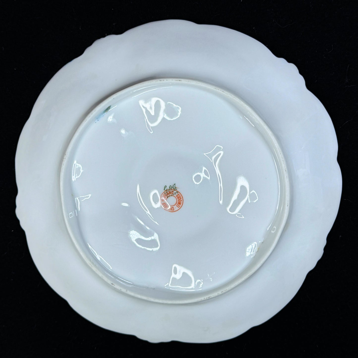 Antique GDA Limoges France floral gold porcelain 5 well oyster plates set A1150