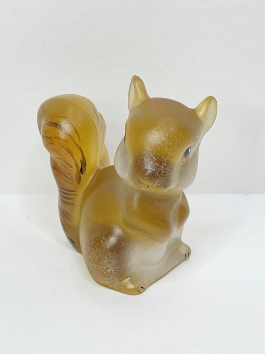 Fenton Amber Squirrel Figurine – Hand-Painted C Smith Design Mint A703