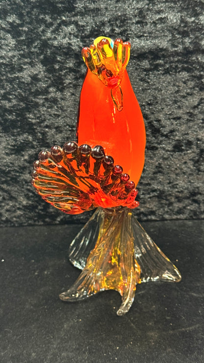 Vintage Italian Murano Glass Phoenix Bird Millefiori Red Yellow Figurine A1162