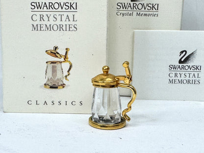 Vintage Swarovski Crystal Memories Beer Stein Gold Crystal Miniature S300