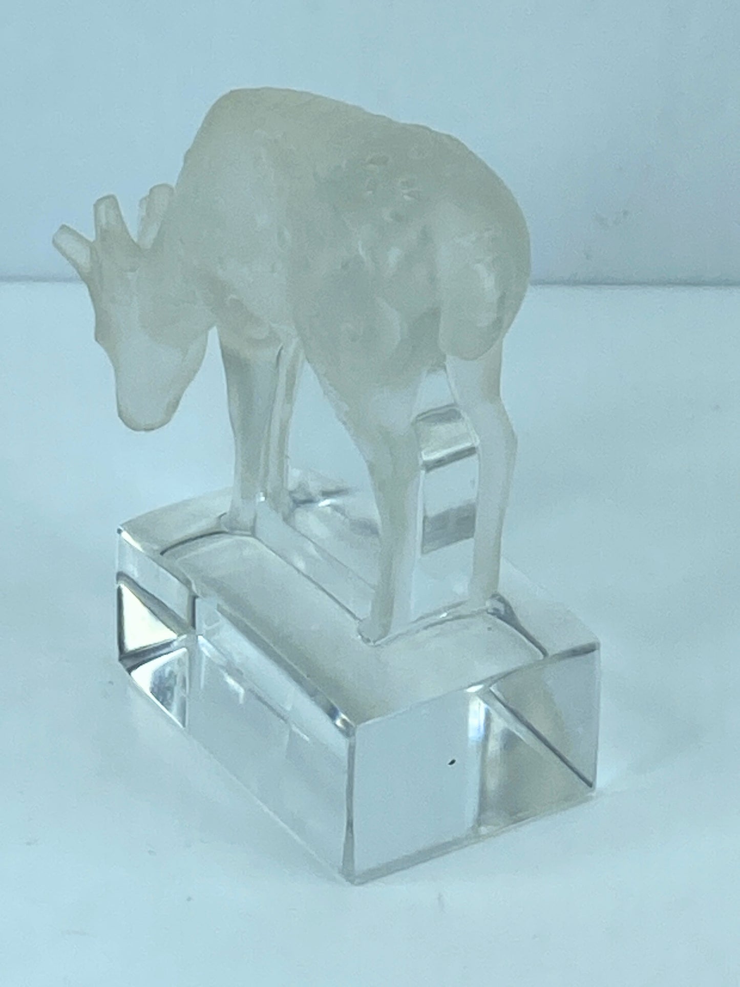 Lalique Frosted Glass Deer Paperweight, Forest Animal Figurine A305