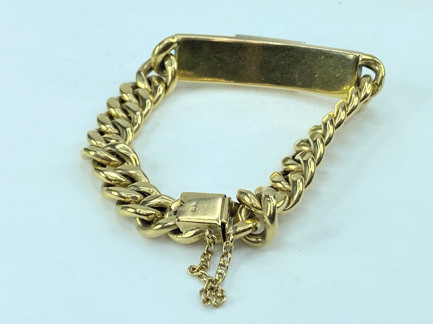 18K yellow gold Diamond Encrusted Initial E Curk link bracelet 30.3g JR0045