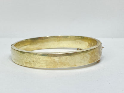 Vintage Engraved Silver Bangle Bracelet, Floral Scroll Design, 7.25" JR1085