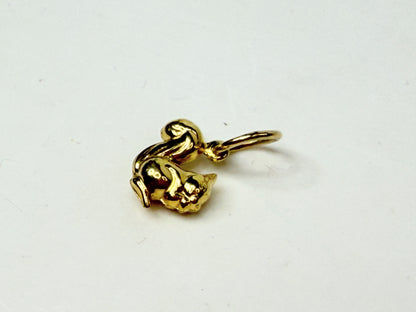 Vintage 14K Yellow Gold 3D Squirrel Charm Petite Animal charm JR1106