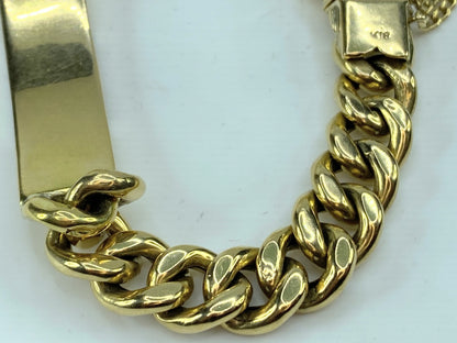 18K yellow gold Diamond Encrusted Initial E Curk link bracelet 30.3g JR0045