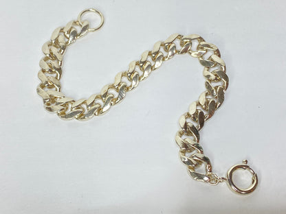 Heavy English Sterling Silver Curb Link Bracelet with Oversized Clasp JR1086