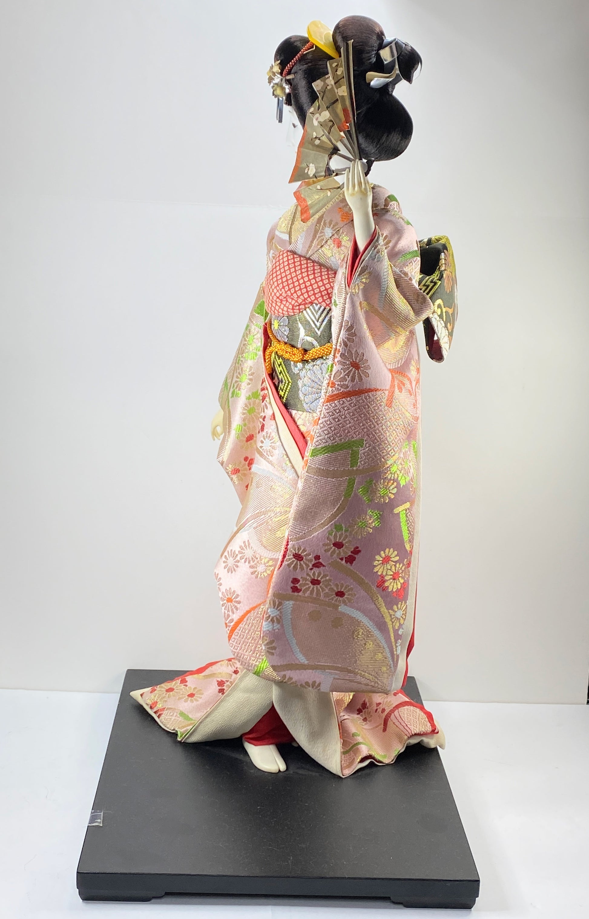 Japanese Yaegaki Kimono Geisha Maiko Kabuto Oyama Doll- 舞扇 20" c1950 A298