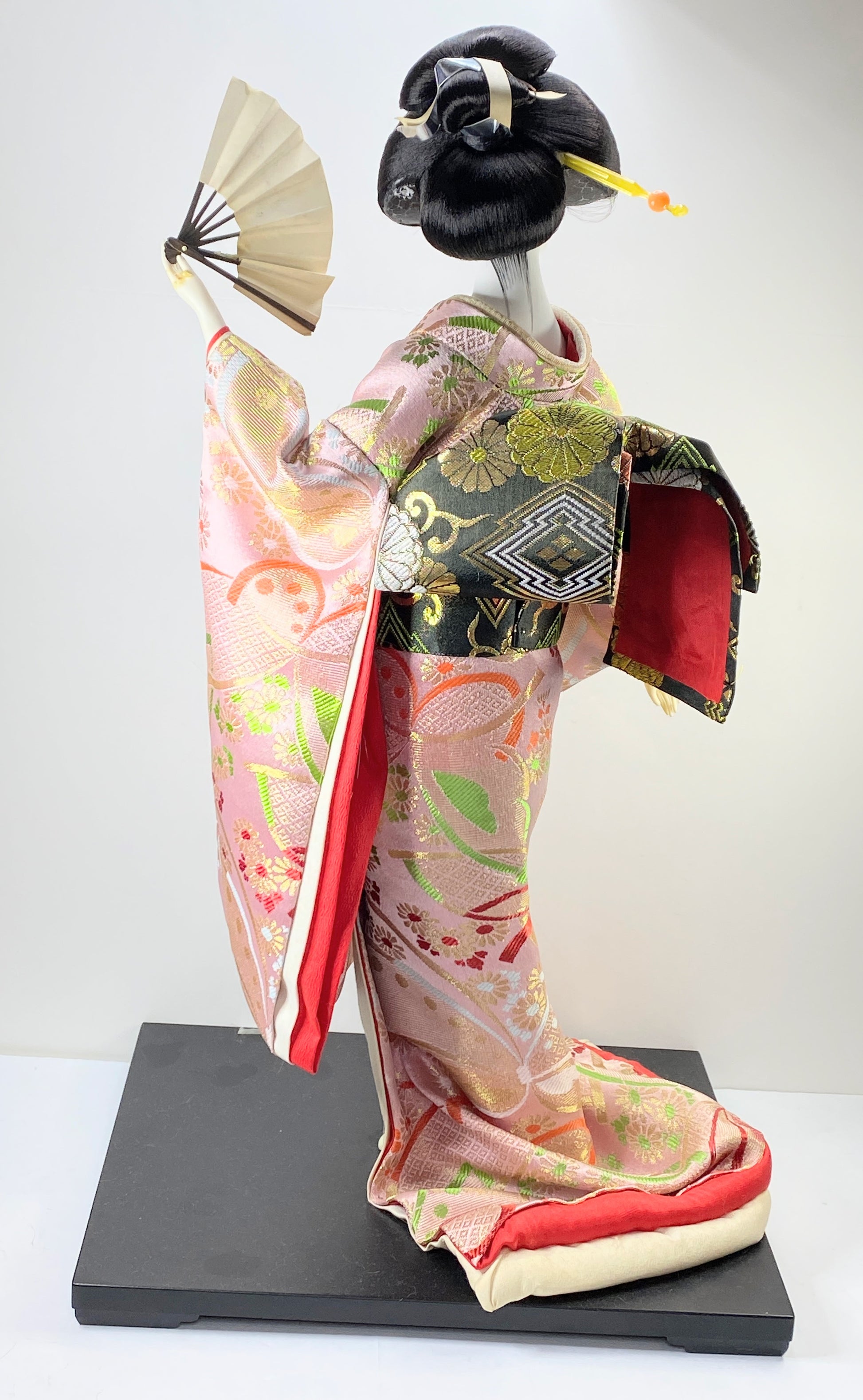 Japanese Yaegaki Kimono Geisha Maiko Kabuto Oyama Doll- 舞扇 20" c1950 A298