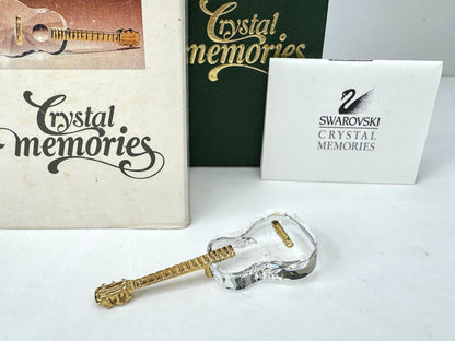 Vintage Swarovski Crystal Memories gold guitar Martin Zendron original box S303