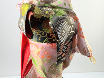 Japanese Yaegaki Kimono Geisha Maiko Kabuto Oyama Doll- 舞扇 20" c1950 A298