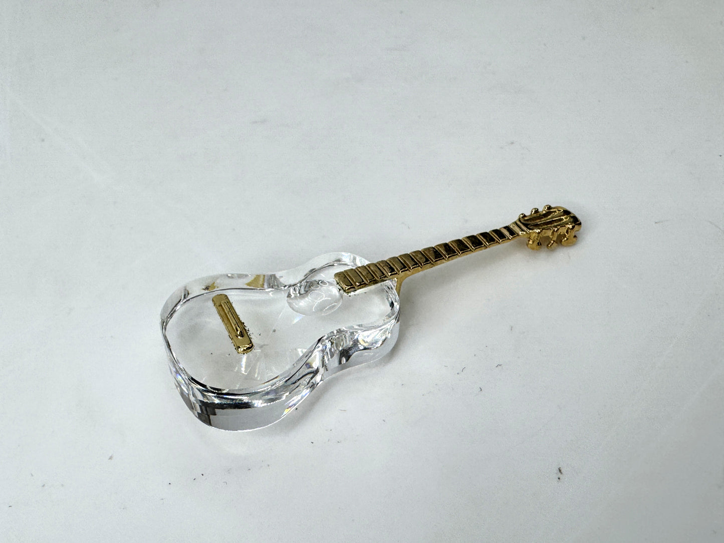 Vintage Swarovski Crystal Memories gold guitar Martin Zendron original box S303