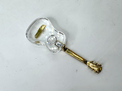 Vintage Swarovski Crystal Memories gold guitar Martin Zendron original box S303