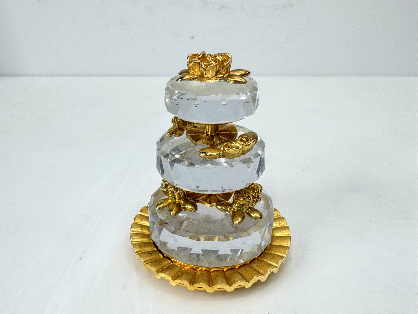 Vintage Swarovski Crystal Memories Wedding Cake Gold 235249 Original Box S304