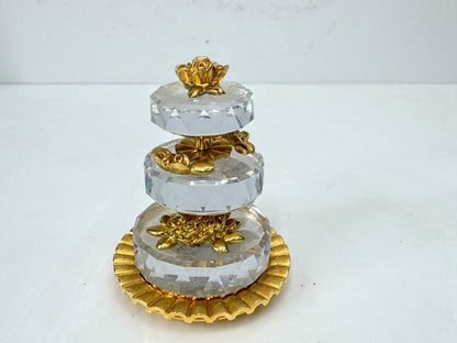 Vintage Swarovski Crystal Memories Wedding Cake Gold 235249 Original Box S304