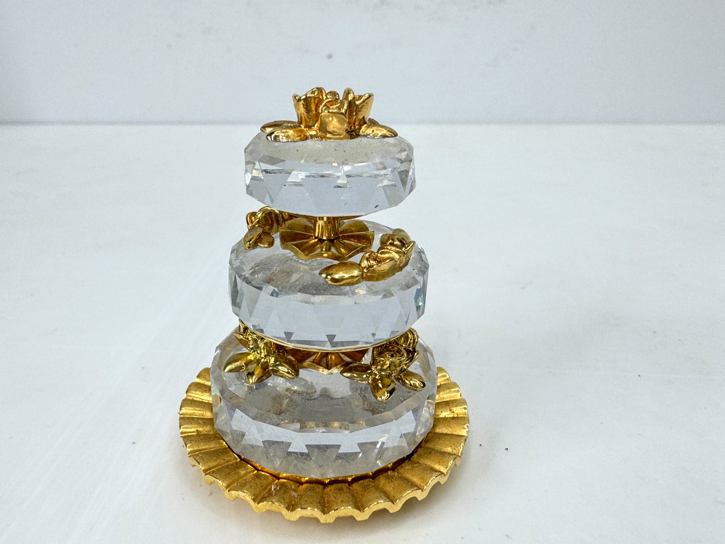 Vintage Swarovski Crystal Memories Wedding Cake Gold 235249 Original Box S304