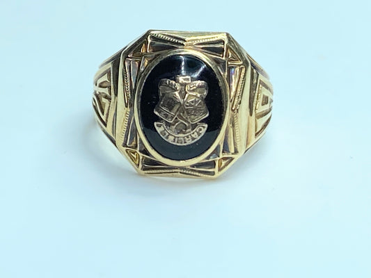 1942 10k Yellow Gold Carlisle Class ring w/Owls & Engraved 4.5g s4.5 JR0047JR0047