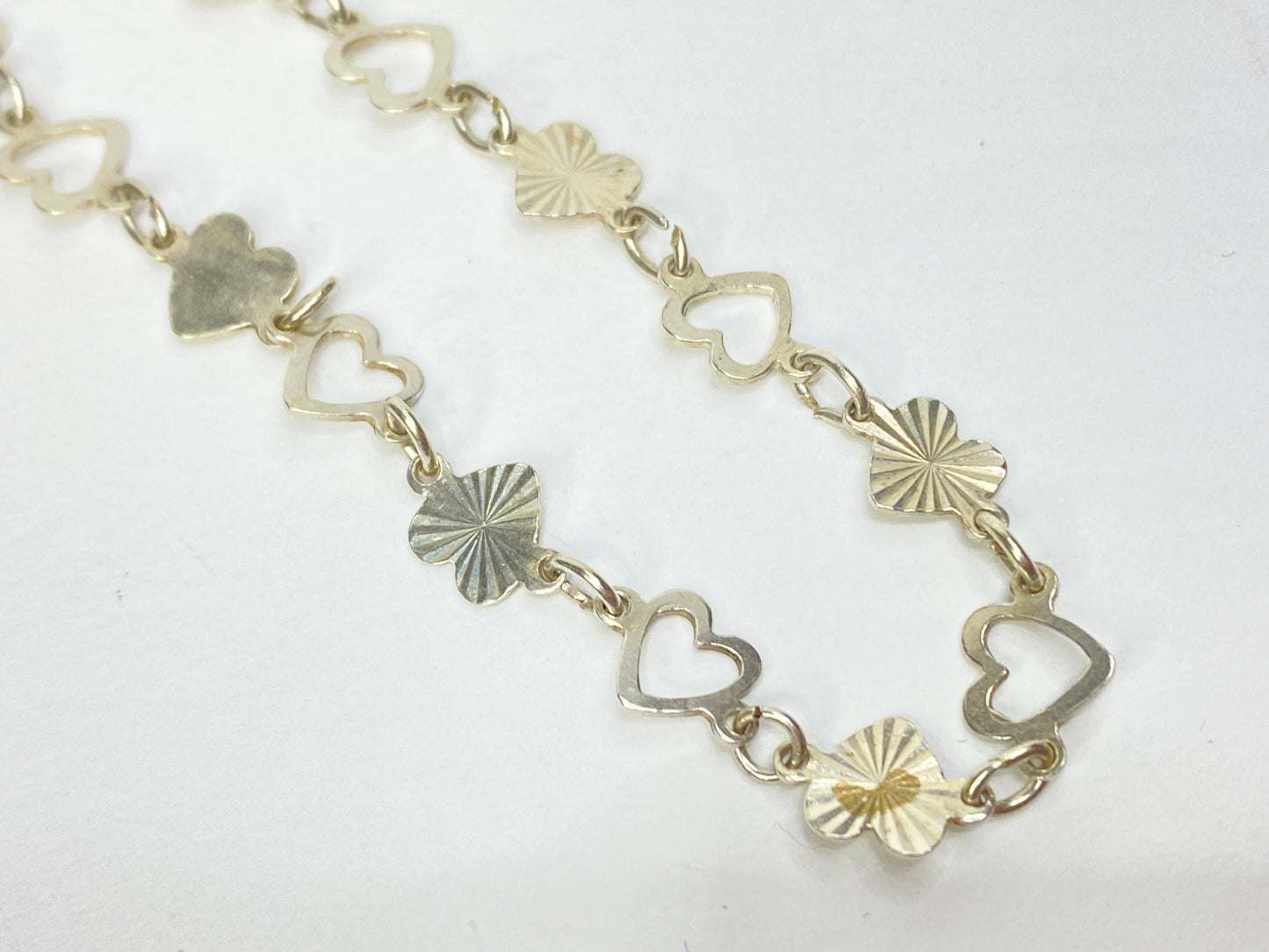 Sterling Silver Scandinavian lady Heart Bracelet 925S 3.7g, 7.5" JR1089