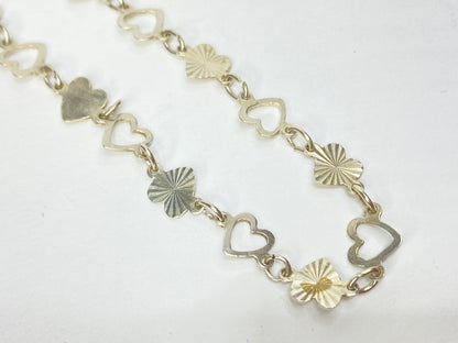 Sterling Silver Scandinavian lady Heart Bracelet 925S 3.7g, 7.5" JR1089